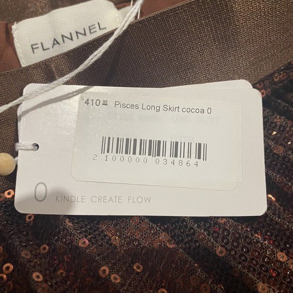 Flannel Designer Size 0 AU 6 Pisces Copper Sequin Pleated Maxi Skirt New RRP$410 - Picture 6 of 10